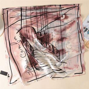 Female artistic fresh piano lines silk scarves wholesale