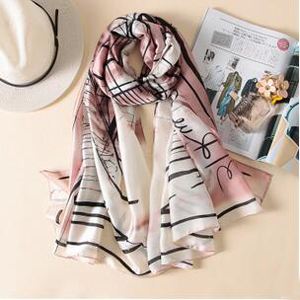 Female artistic fresh piano lines silk scarves wholesale