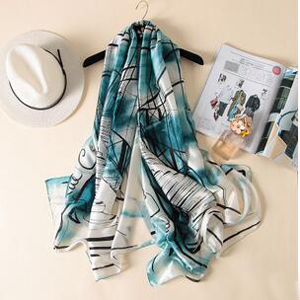 Female artistic fresh piano lines silk scarves wholesale