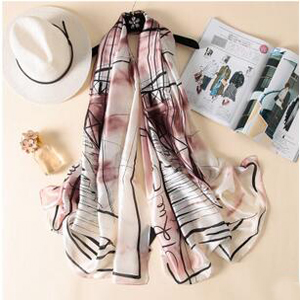 Female artistic fresh piano lines silk scarves wholesale