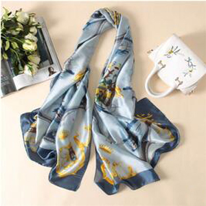 Fresh sailboat pattern print scarf wholesale