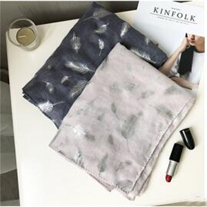 Gold female cotton linen scarf wholesale