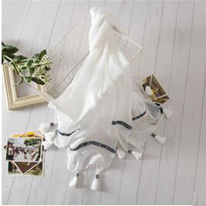 Pure color tie-dye tassel scarf wholesale