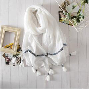 Pure color tie-dye tassel scarf wholesale