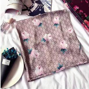 Letters flowers soft emulation silk scarf wholesale
