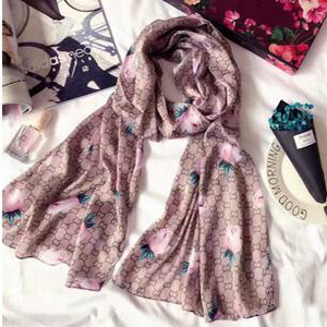 Letters flowers soft emulation silk scarf wholesale