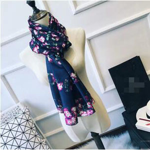 Female cherry blossom emulation silk scarves wholesale