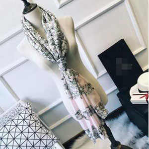 Female cherry blossom emulation silk scarves wholesale