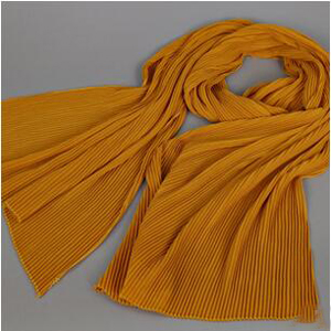 Female pleated white pearl chiffon scarf wholesale