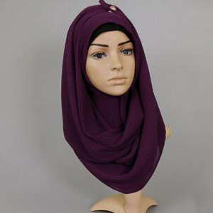 Female pleated white pearl chiffon scarf wholesale