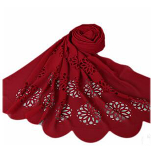 Female half cut flowers chiffon scarf wholesale