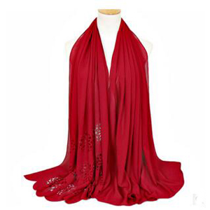 Female half cut flowers chiffon scarf wholesale