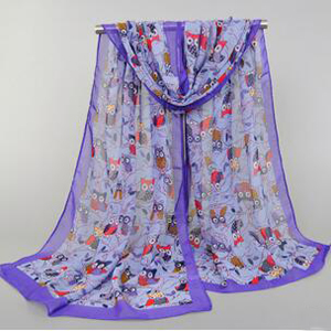 Cartoon printed chiffon silk scarf wholesale