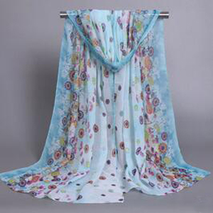 Ladies flowers chiffon silk scarves wholesale
