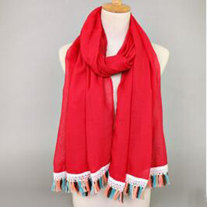 Colorful tassel cotton scarf wholesale