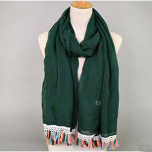 Colorful tassel cotton scarf wholesale
