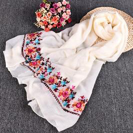 Sunflower national wind embroidery cotton scarf wholesale