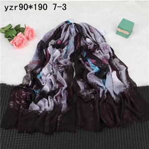 Decorative pattern female dark cashmere scarf wholesale