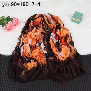 Decorative pattern female dark cashmere scarf wholesale