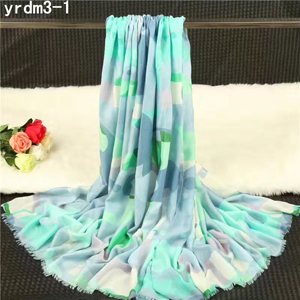 Fresh colorful floral lady cashmere scarf wholesale