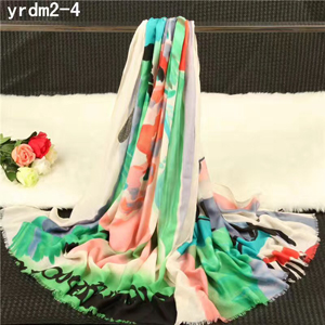 Fresh colorful floral lady cashmere scarf wholesale