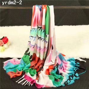 Fresh colorful floral lady cashmere scarf wholesale