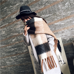 Wholesale cashmere thick tassel color matching scarf