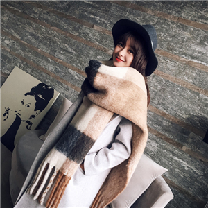 Wholesale cashmere thick tassel color matching scarf