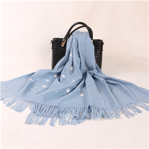 Wholesale starry sky embroidery light color thickening cashmere scarf