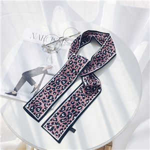 Double-sided leopard chiffon flat scarf