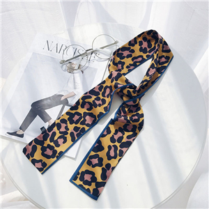 Double-sided leopard chiffon flat scarf