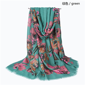 Wholesale big flower plus gold printed cotton scarf