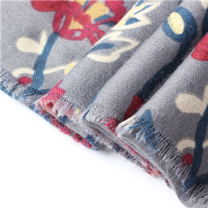 Wholesale half flower inlaid with gold edge printed cotton scarf
