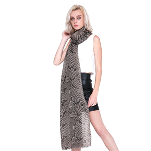 Wholesale snake print tassel scarf