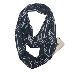 Wholesale arrow unlimited storage pocket zip scarf