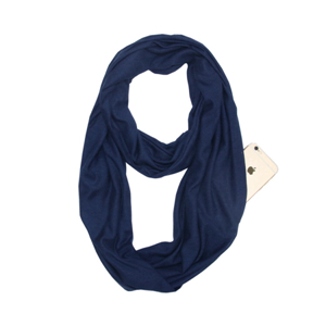 Storage zipper pocket solid color cotton cheap scarf