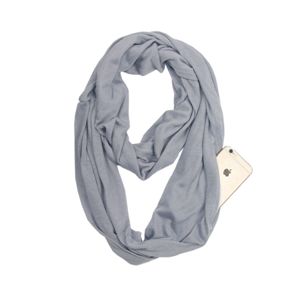 Storage zipper pocket solid color cotton cheap scarf