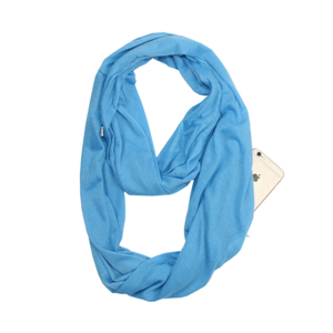 Storage zipper pocket solid color cotton cheap scarf
