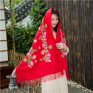Fringed embroidered embroidered cashmere cheap scarf