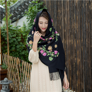 Fringed embroidered embroidered cashmere cheap scarf