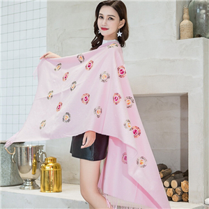 China cheap beaded embroidery embroidered tassel cashmere scarf