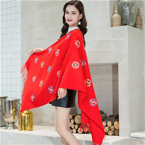 China cheap beaded embroidery embroidered tassel cashmere scarf