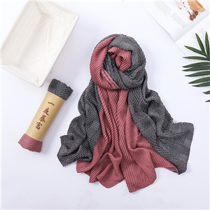 Chinese cheap plaid pattern cotton scarf
