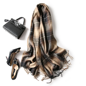 Wholesale gradient plaid cashmere scarf
