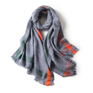 Colorblock houndstooth cashmere cheap scarf