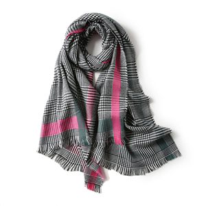 Colorblock houndstooth cashmere cheap scarf