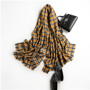 Chinese cheap color tassel woven cashmere scarf