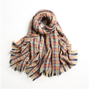 Chinese cheap color tassel woven cashmere scarf