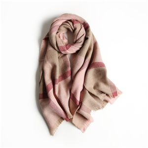 Wholesale color plaid tassel cotton scarf