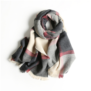 Wholesale color plaid tassel cotton scarf
